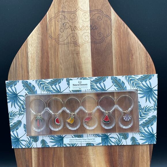 Natural Elements Prosecco Cheese Board with Wine Charms - Picture 2 of 8